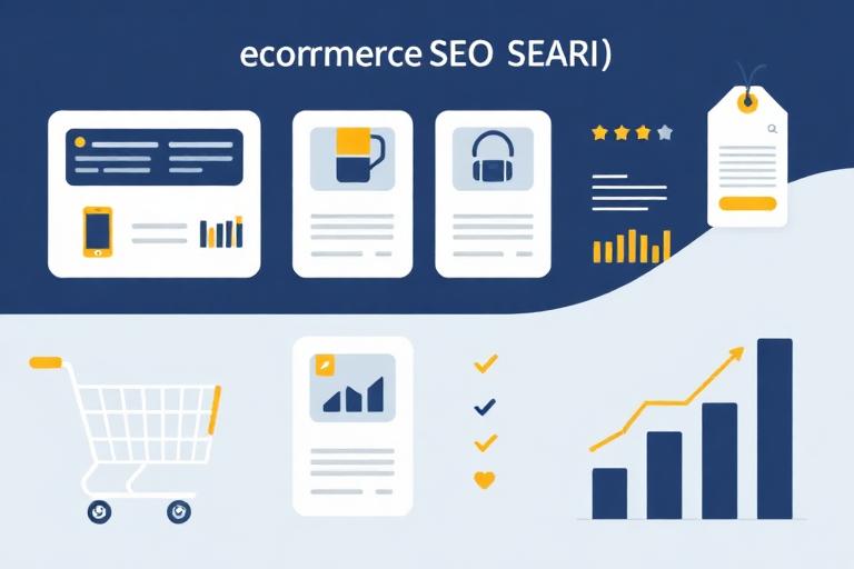 eCommerce SEO shopping cart with product cards